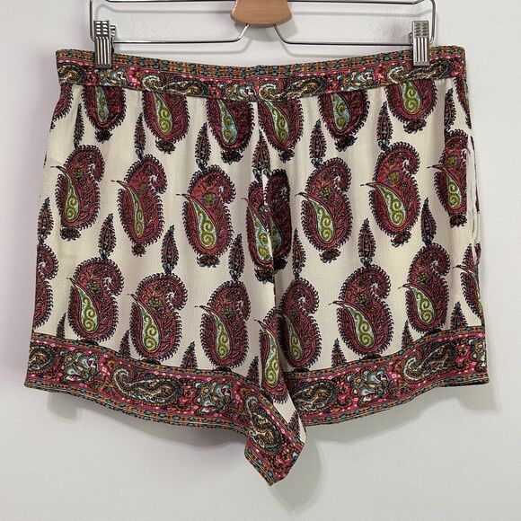 Anthropologie Shorts L ett:twa Floral Paisley Pull On Summer Boho Trendy Party - Picture 8 of 10